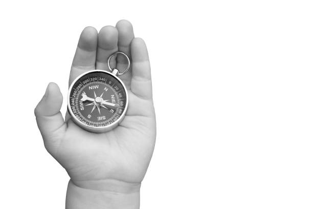 istock round compass in hand isolated on white background 1323712723