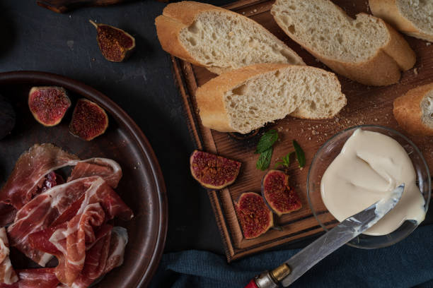 istock Tapas with ham and cream cheese. 1323713990