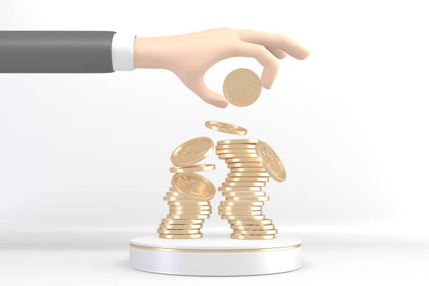 istock Finance colorful minimalist, mockup business style abstract cartoon 3d rendering 1323720550