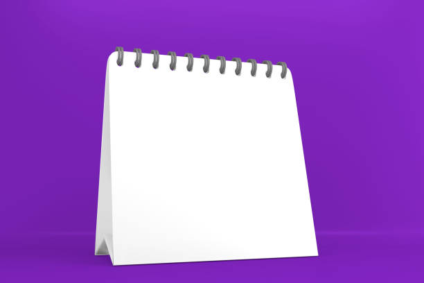 istock white calendar on purple background.3D rendering 1323720578