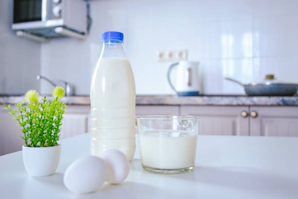 istock organic white dairy farm protein products on the kitchen table 1323722518