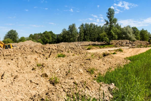 istock Heaps of soil on the site. 1323727448