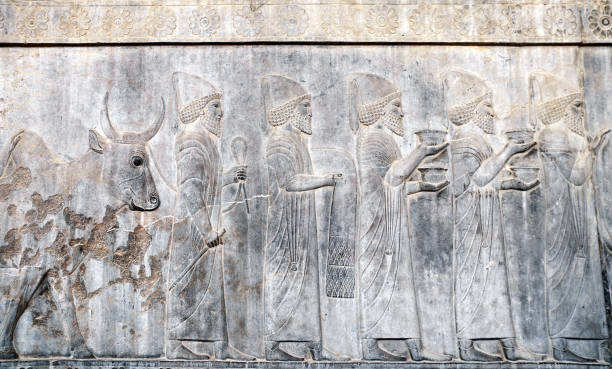 istock Bas-relief with assyrian foreign ambassadors, Persepolis, Iran 1323727866
