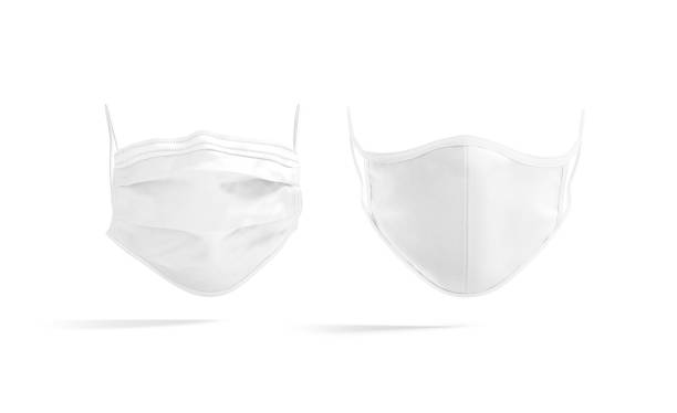 istock Blank white medical and fabric mask mockup, front view 1323728020