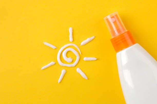 istock sunscreen remedy. various sunscreens and sun cream on a bright yellow background. Sun protection. Ultraviolet protection. Summer. top view. 1323736468