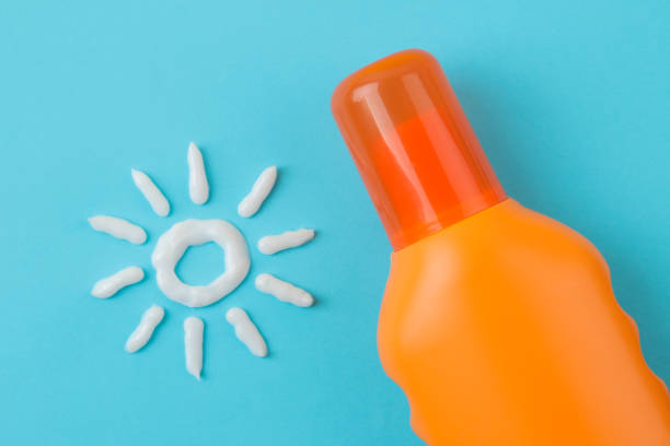 istock sunscreen remedy. various sunscreens and sun cream on a bright blue background. Sun protection. Ultraviolet protection. Summer. top view. 1323736507