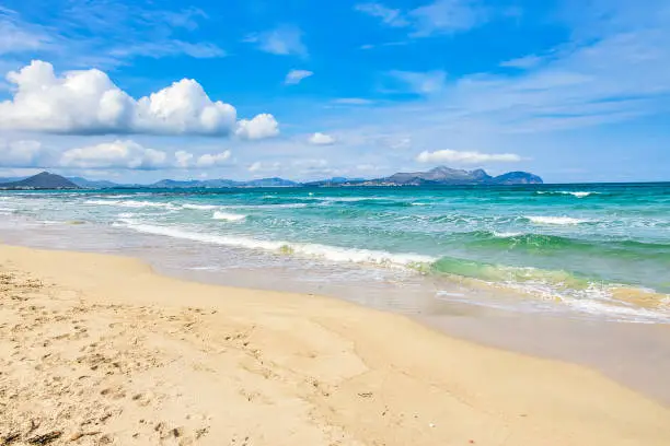 Beach Playa de Muro between Port de Alcudia and Can Picafort