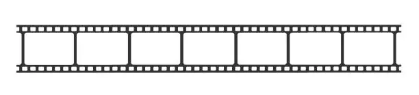 Vector illustration of Cinema strip templates. Negative and strip, media filmstrip. Film roll vector, film 35mm, slide film frame