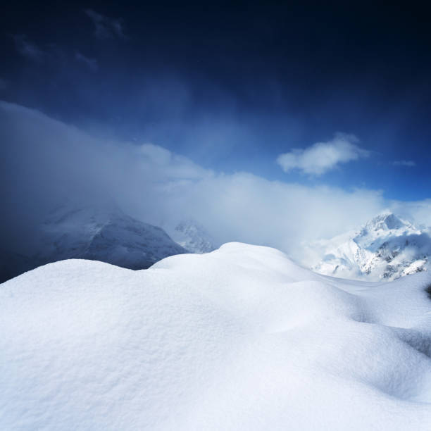 istock Winter in the mountains template background 1323753681