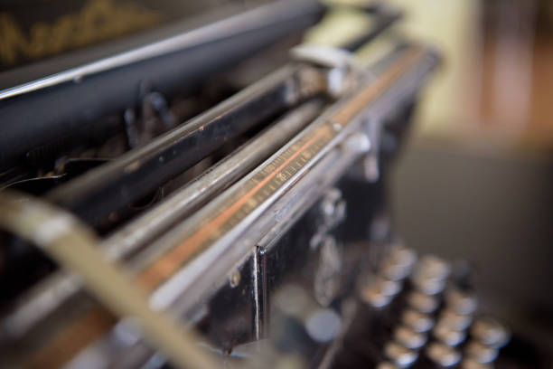 istock Antique Typewriter. Vintage Typewriter Machine Closeup Photo. 1323755801