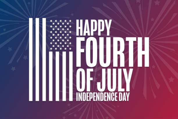 ilustrações de stock, clip art, desenhos animados e ícones de happy independence day. 4th of july. holiday concept. template for background, banner, card, poster with text inscription. vector eps10 illustration. - 4th of july