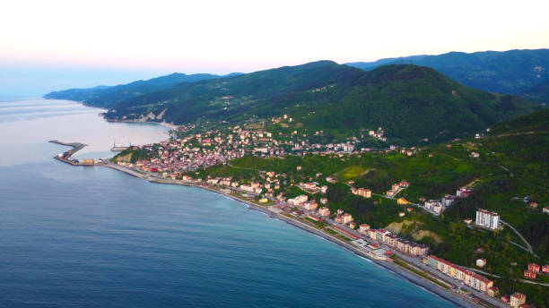 Aerial view of inebolu, Kastamonu, Turkey stock photo