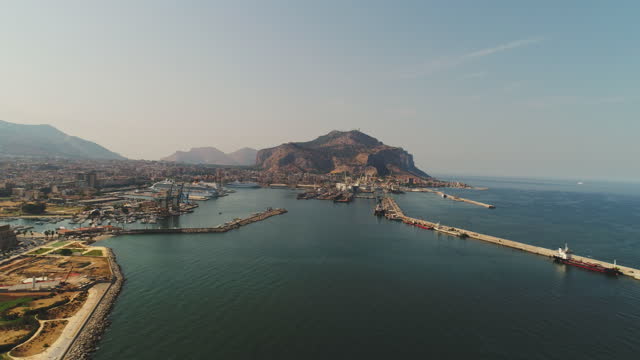 Aerial view over Palermo city in Sicily, Italy