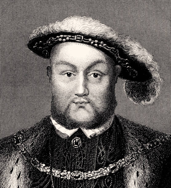 헨리 viii -xxxl 세부 사항의 많은 - tudor style king engraved image portrait stock illustrations
