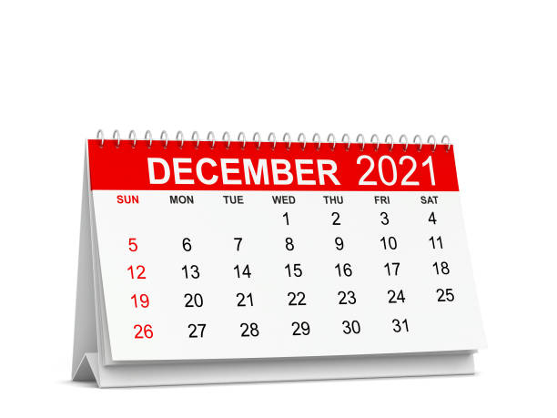календарь на 2021 год. неделя начинается с воскресенья - декабрь стоковые фото и изображения