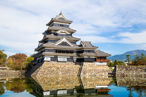 Matsumoto, Japan-October 23, 2018 : Matsumoto castle is also known as Crow Castle because of it's mostly black exterior, was built in the early 16th century