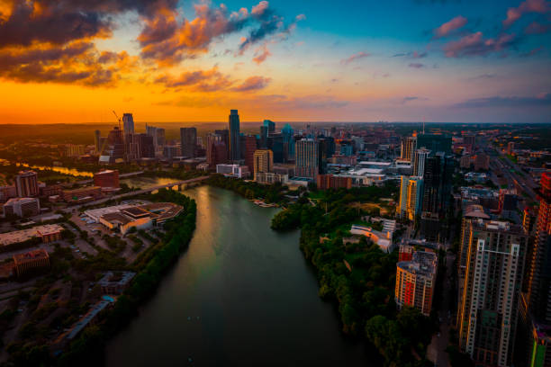 istock Austin Texas Colorado Sunset over Lady Bird Lake 1323800082