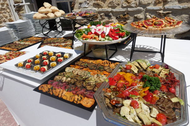 istock Various appetizers   Meal buffet  Toast  sandwich  stuffed rolls  mini pizza  Raw and hash brown vegetables 1323803553