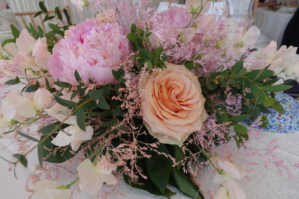 istock Table Ornament Formal  Bouquet Rose Peony Foliage  Assorted Flowers 1323803619