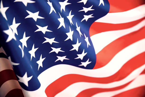 Closeup of American flag