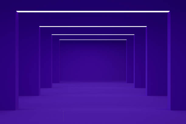 istock 3D Empty Room, Tunnel With Lights, Abstract Modern Architecture Background 1323805932