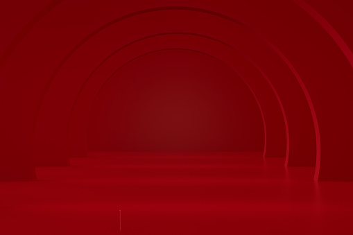 3d rendering of Empty Room Tunnel Corridor. Abstract Modern Architecture Background.