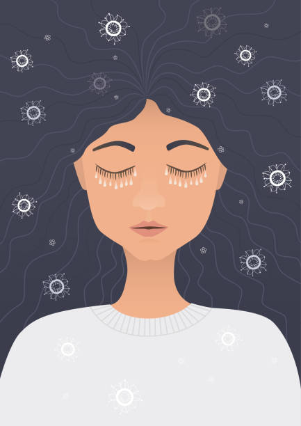 ilustraciones, imágenes clip art, dibujos animados e iconos de stock de mujer hermosa joven llorando - hannah