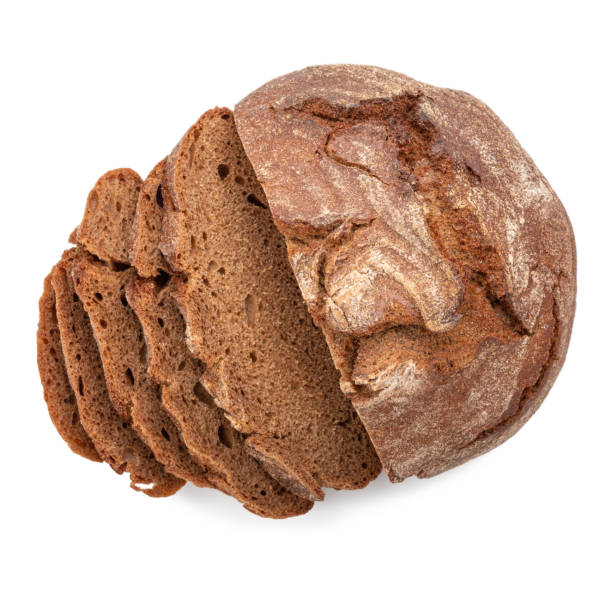 istock cutted rye round bread isolated on white background top view 1323812183