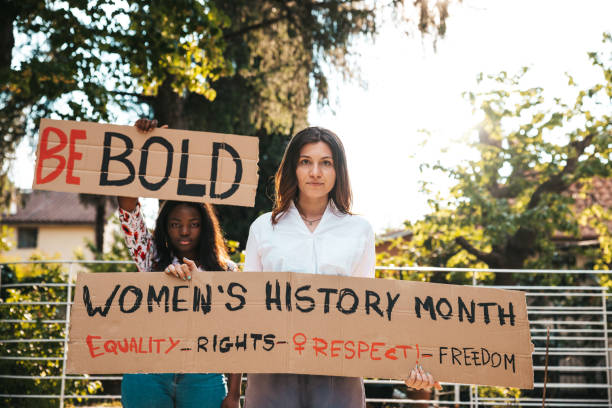 istock Gender equality, women activists 1323818012