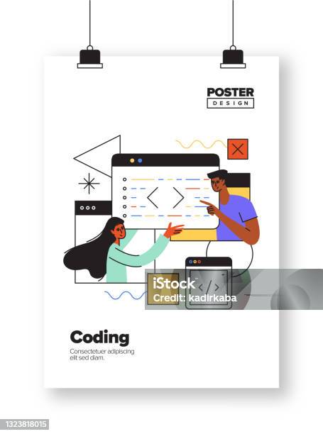 Coding Concept For Posters Covers And Banners Stock Illustration ...