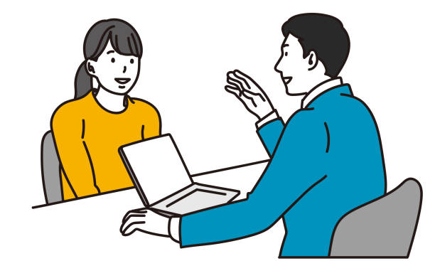 A businessman explaining to a customer A businessman explaining to a customer lawyer illustrations stock illustrations