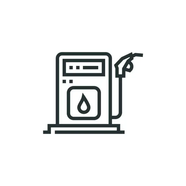 Vector illustration of Gas Station Line Icon