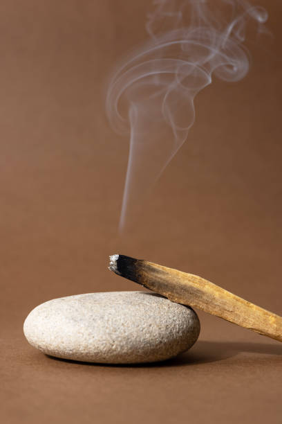 istock Palo Santo sticks on a brown background.Aromatherapy and religious rites and meditations.Scattered sticks of Palo Santo . Organic holy tree incense from Latin America. 1323826584