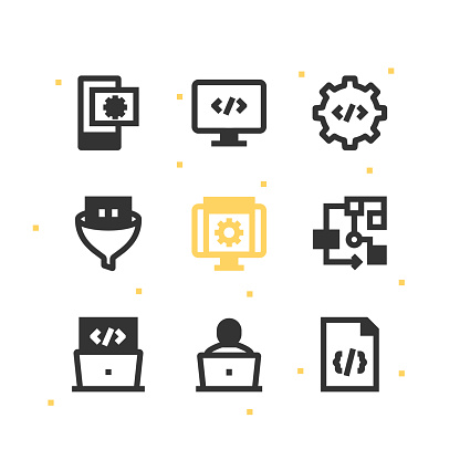 Programming Icon Set Stock Illustration - Download Image Now ...