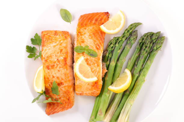 istock grilled salmon with asparagus and lemon 1323826829