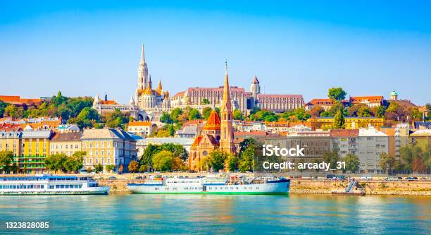 Budapest City Skyline And Danube River Photo Hungary Stock Photo - Download Image Now