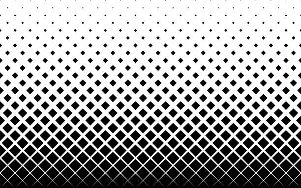 Geometric pattern based on squares on a white background.Seamless in one direction. Geometric pattern based on squares on a white background.Seamless in one direction.Short fade out. 26 figures in height. The radial transformation method. faded condition stock illustrations