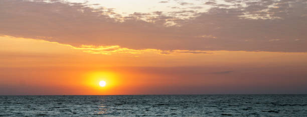 istock Sea sunset. Beautiful sun at sunset. Banner. 1323831568