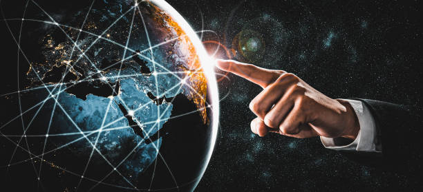 istock Global network connection covering earth with link of innovative perception 1323832642