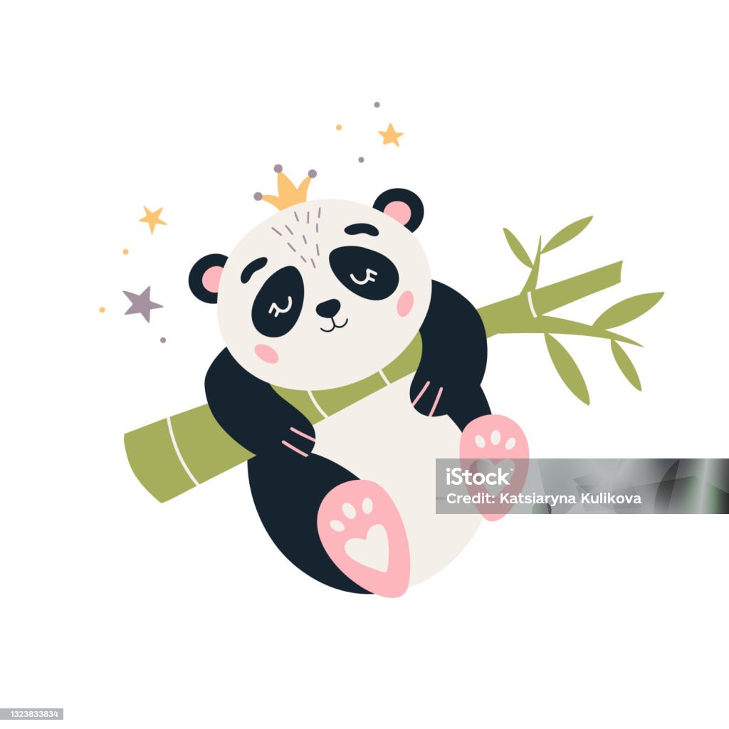 Hoạt Hình Panda Vector Dễ Thương Ngủ Bé Gấu Hình minh họa Sẵn có ...