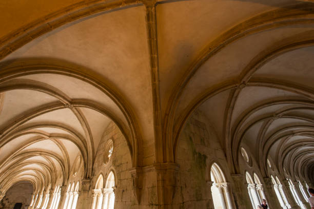 alcobaca, portugal, june, 18, 2017 : interiors and architectural details of  Alcobaca monastery