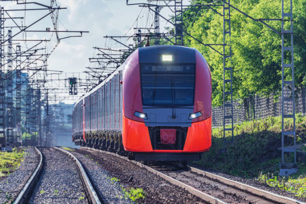 istock Electric train moves at day time. Moscow. 1323843448