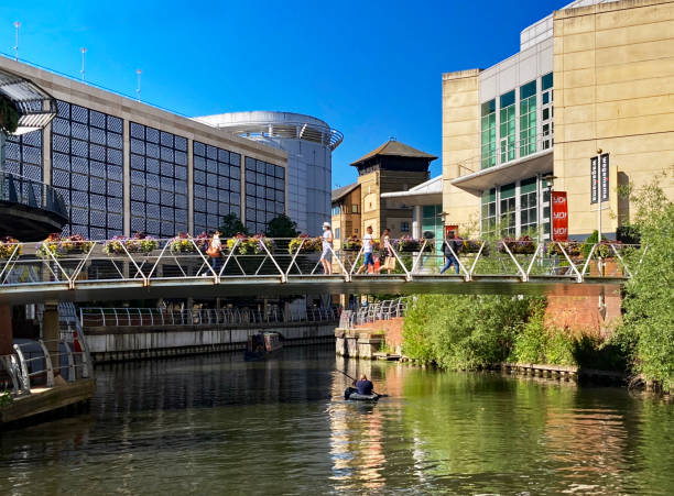 Footbridge in a Shopping Mall stock photo