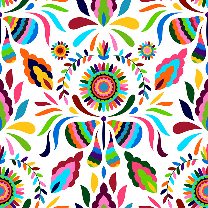 Vector Seamless Mexican Background.