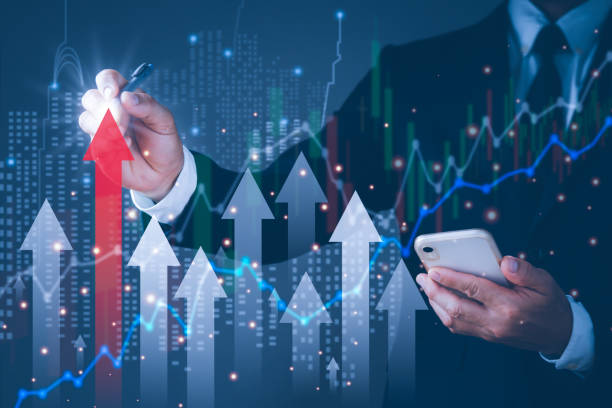 istock Businessman pointing red arrow graph corporate future growth plan and increase percentage.Concept is business development to success and growing growth. 1323850445