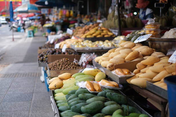 istock Stalls at a Thai market 1323850953