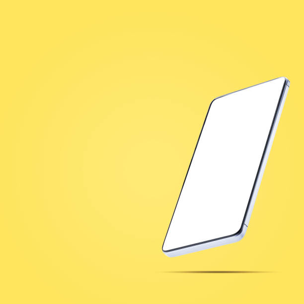 istock modern phone device mockup isolated with copy space. blank screen on smartphone over orange colored background 1323857413
