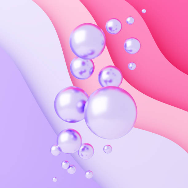 istock Abstract 3D illustration of spheres against a wavy texture 1323857639