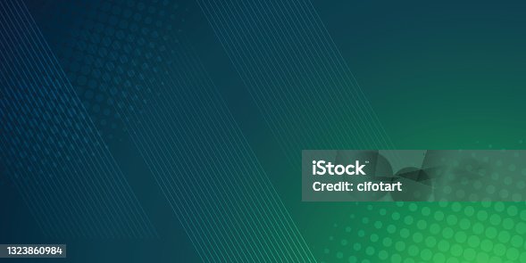 istock Green background in vector illustration with glow and lights. 1323860984