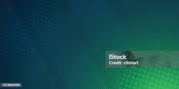Green Background In Vector Illustration With Glow And Lights Stock Illustration - Download Image Now